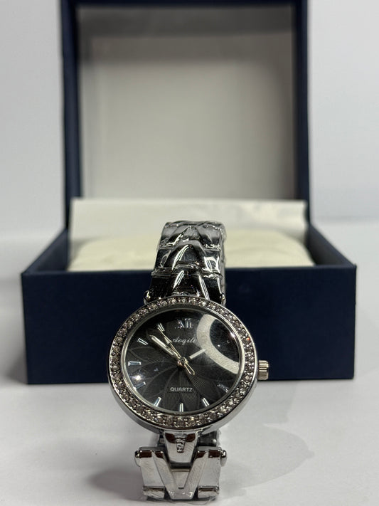 Elegant Silver Crystal Women's Watch