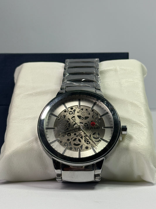 Silver Rado Skeleton Dial Watch