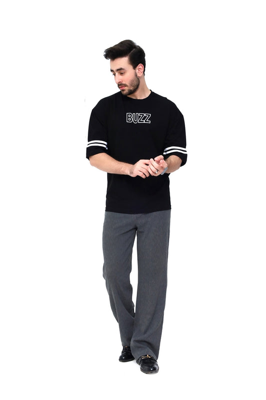 Premium Drop Shoulder black buzz Shirt for Men | 1-Year Warranty | Trendy & Durable