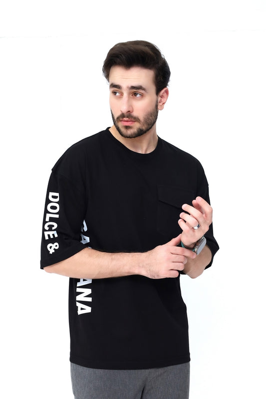 Dolce & Gabbana Elite  Drop Shoulder Black Shirt with 1-Year Warranty